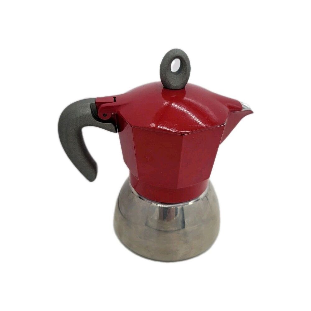 Bialetti Moka Induction 4 Cup Red Coffee Maker Espresso Pot - Picture 2 of 8